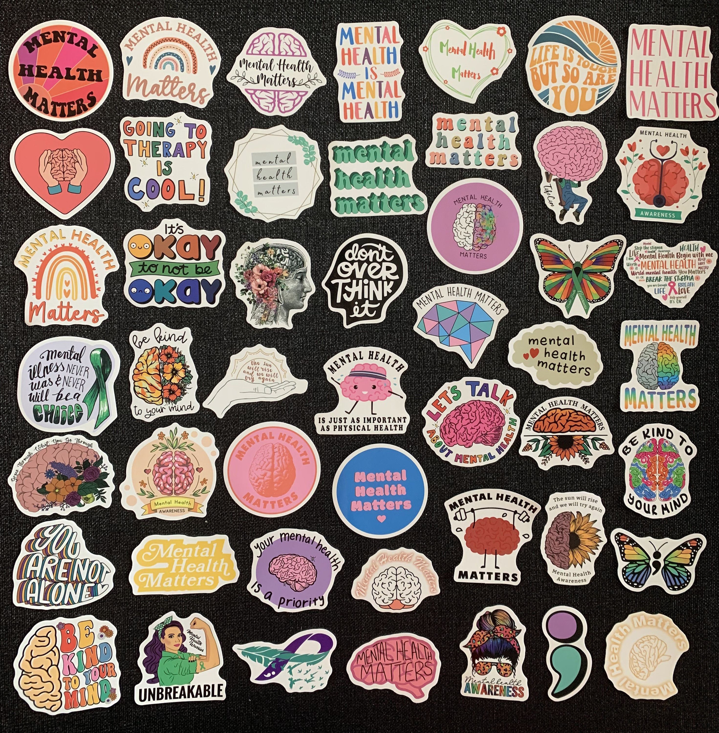 Mental Health Sticker Pack Positive Words Phrases Vinyl Stickers - Etsy