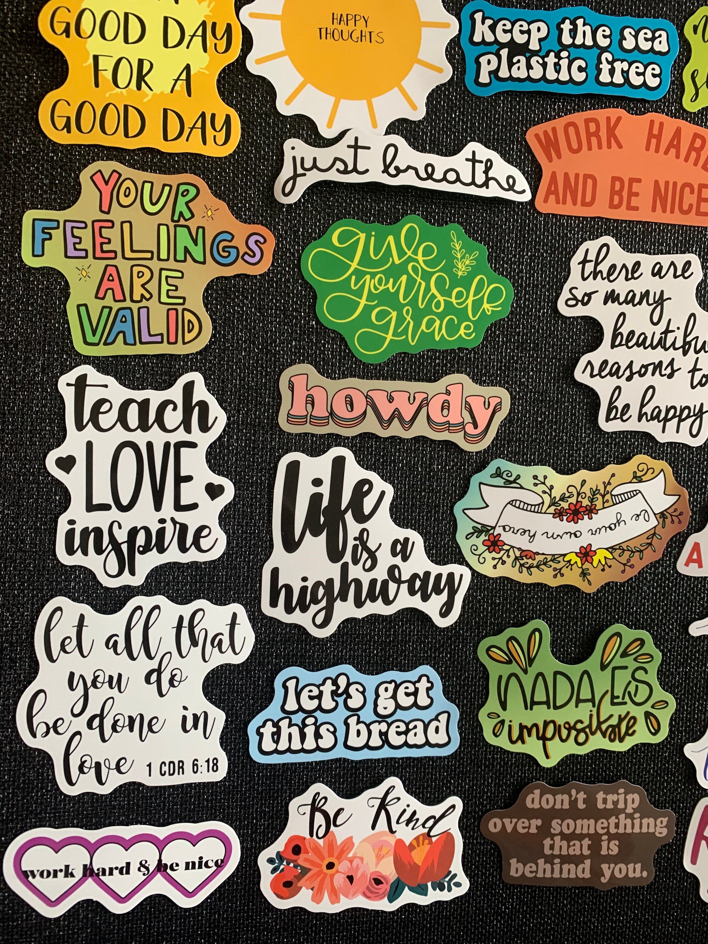 50 Pack Inspirational Quote Stickers - Motivational Affirmation Decals For Laptop, Water Bottle, Car Bumper