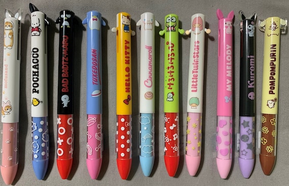 Sanrio Pen Ballpoint Pen Black and Red Inks in One Ear-shaped Pen Hello  Kitty Kuromi My Melody Badtz Little Twin Stars Cinnamoroll Mofusand 