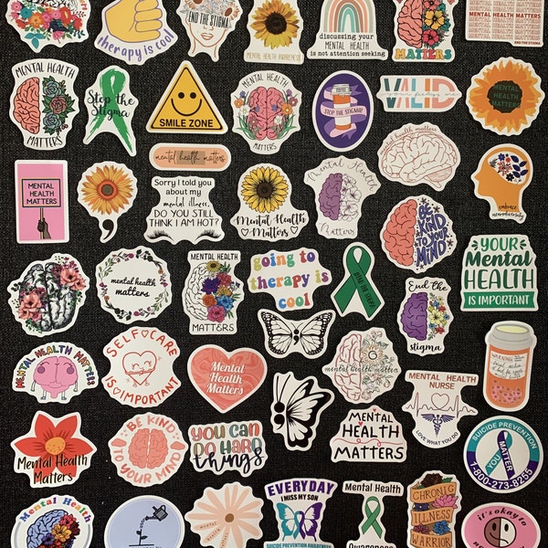 Mental Health Sticker Pack Positive Words Phrases Vinyl Stickers