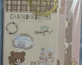 Rilakkuma Chairoikoguma Letter Set Stationery Writing Paper Envelopes Letterset