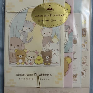Juego de cartas de Rilakkuma para tu pequeña familia, papelería, papel de escribir y sobres.