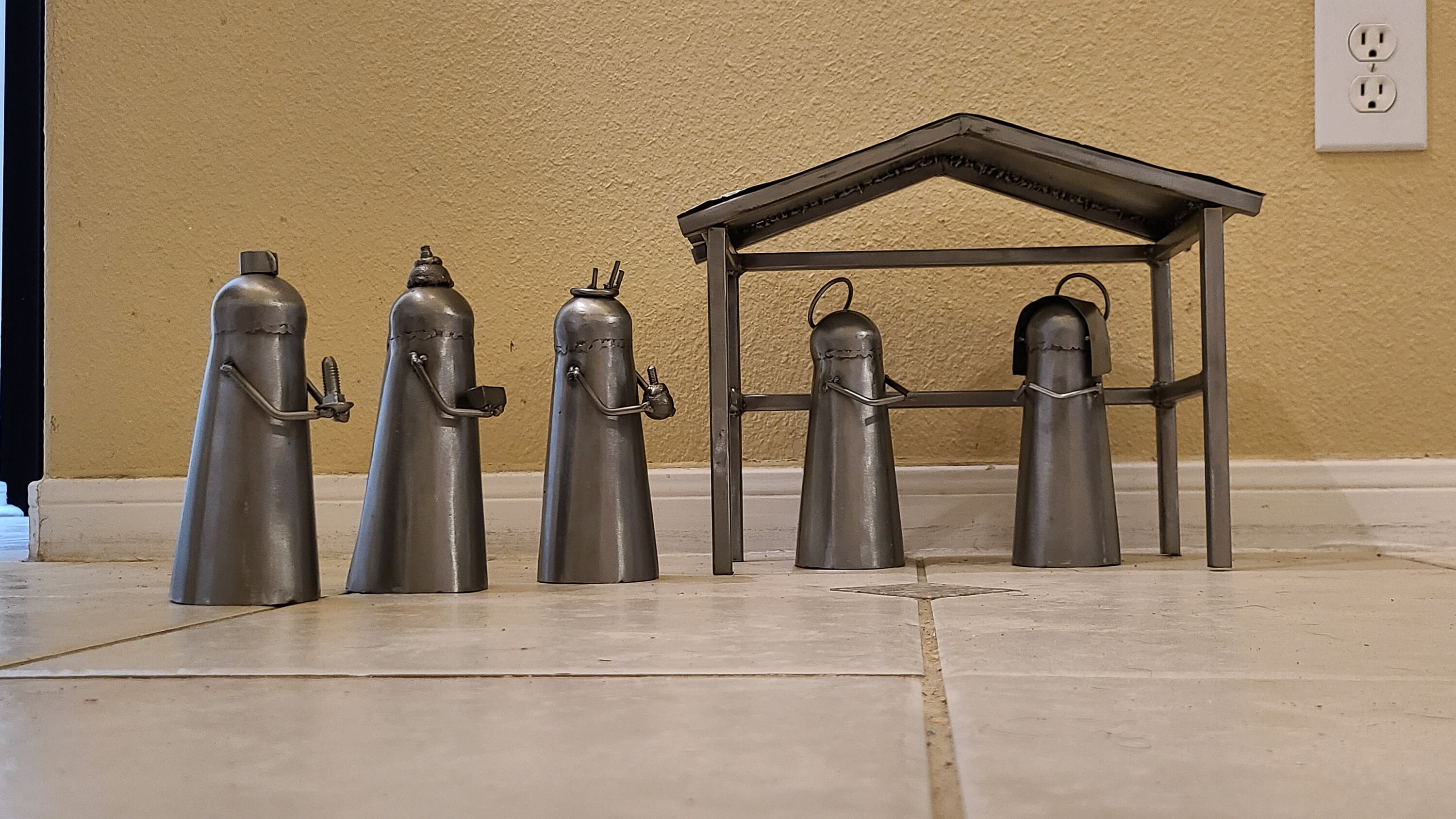 Brushed Steel Nativity Scene 7 Piece Etsy UK