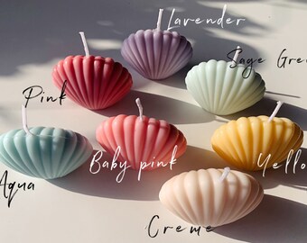 Shell rapeseed wax candle | Shell candle | Shell-shaped rapeseed wax candle | Colored candles | Home decor | Aesthetic candle | Hand-poured | Ojoydesign
