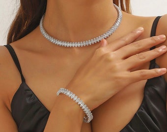 Crystals set of necklace and bracelet