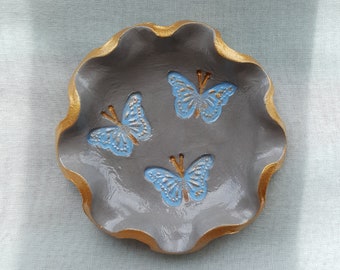 Handmade butterfly jewellery dish/ jewellery holders/ trinket dishes/ handmade gifts/ gifts for her/ gift ideas/ gifts/ personalised gifts