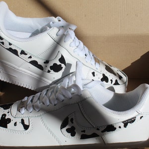 Cow Design Nike Air Force 1s— Custom Air Forces— Black and White Cow  Pattern Shoes— Custom Cow Nikes-- Cow Pattern Air Forces