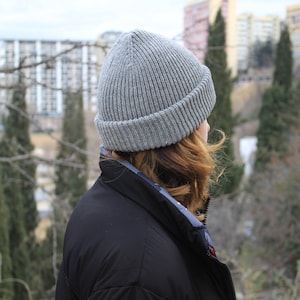 Winter handmade gray hat