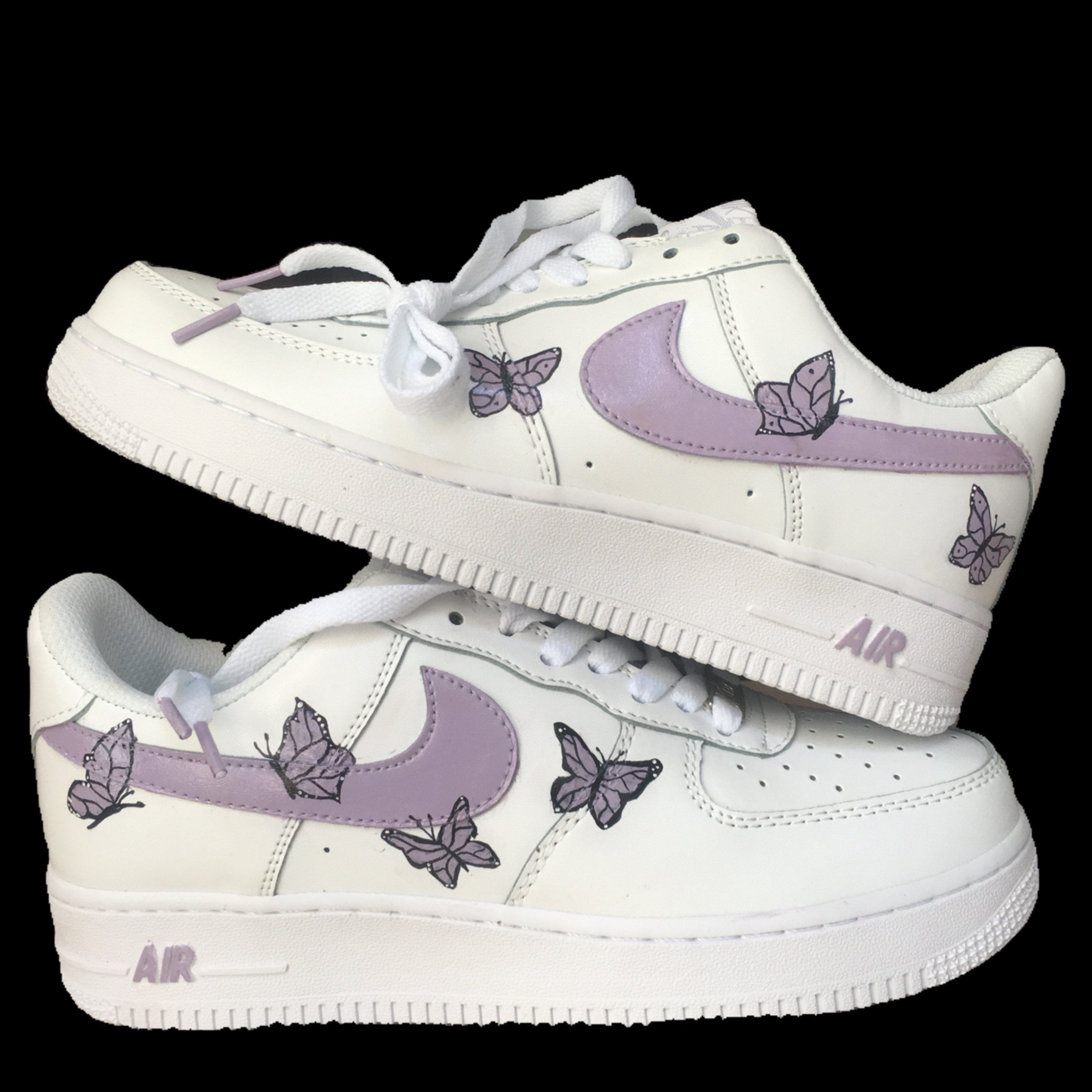 Islas del pacifico Chispa  chispear aceptar Violet Purple Butterfly Nike Air Force One 1 - Etsy