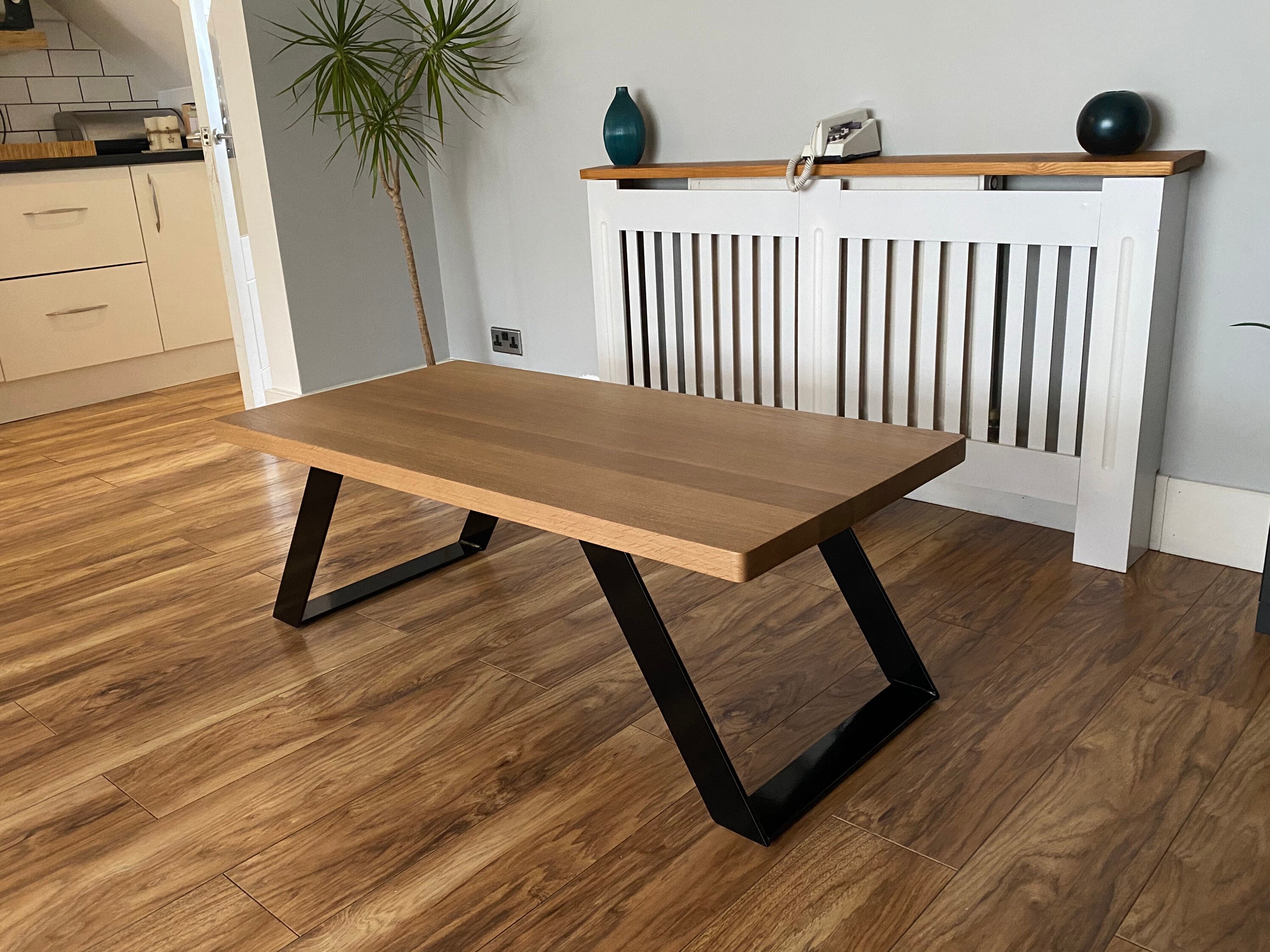 Oak and Metal Leg Coffee Table Etsy UK