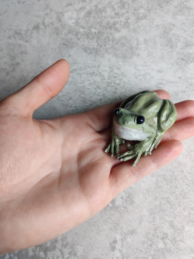 Realistic Tree Frog Figurine Pocket Frog Desk Buddy Cute Etsy