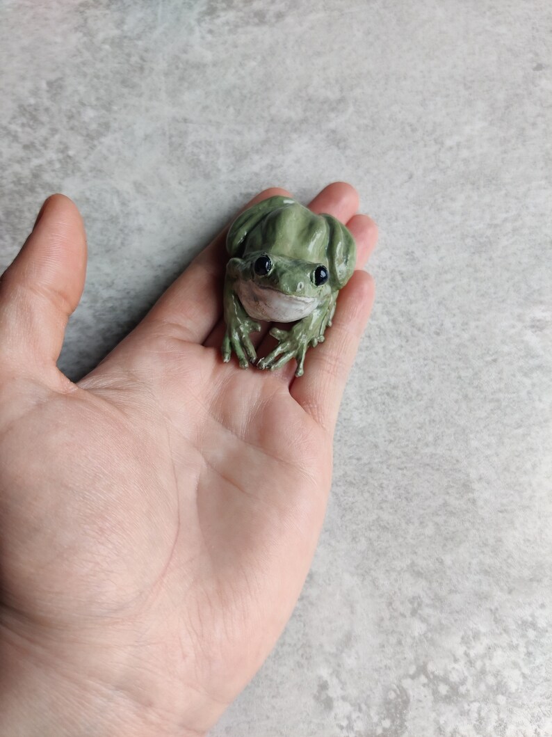 Realistic Tree Frog Figurine Pocket Frog Desk Buddy Cute Etsy