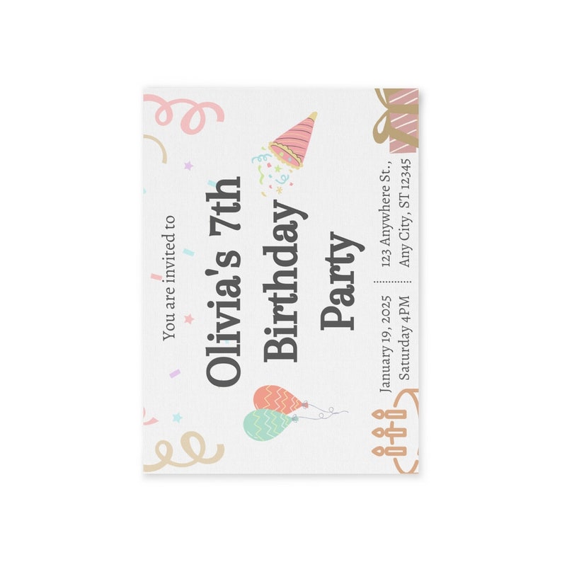 Personalised Birthday Invitation Card Etsy