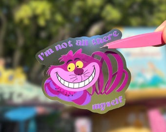 Cheshire Cat Sticker |  Alice in Wonderland Transparent Matte Sticker | Disney sticker for Scrapbooking, Journaling, Laptop, Water Bottle