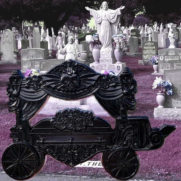 Funeral Procession- Victorian Hearse Carriage Enamel Pin