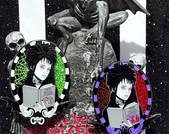 Lydia Enamel Pin Beetlejuice Wynona Ryder- Tim Burton- Strange and Unusual Utterly Alone Goth Queen