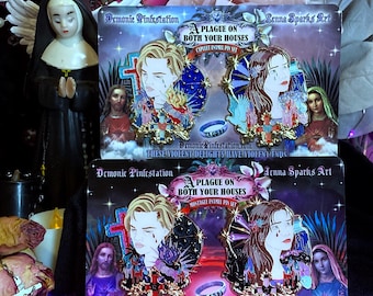 A Plague On Both Your Houses 3D Enamel Pin Set - Romeo + Juliet