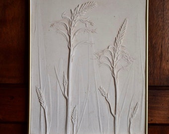 Botanical plaster cast with frame