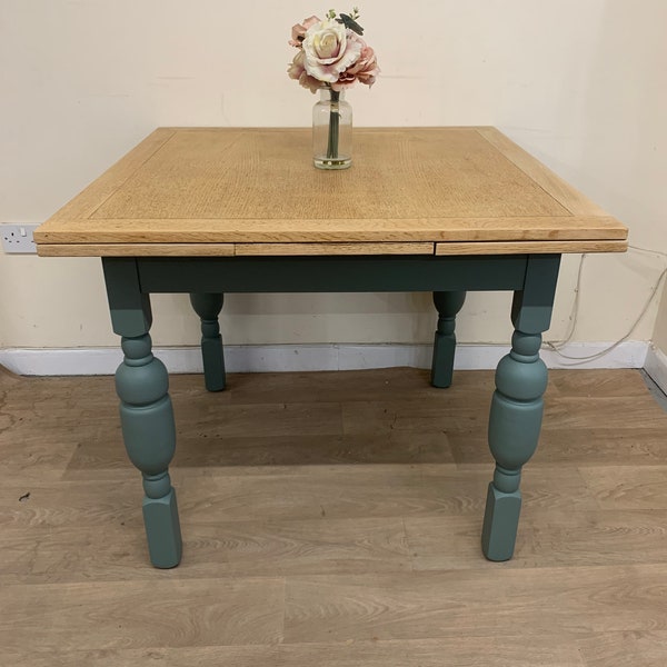 Vintage Extending Draw Leaf Dining Table - Annabelle Duke Empire Green