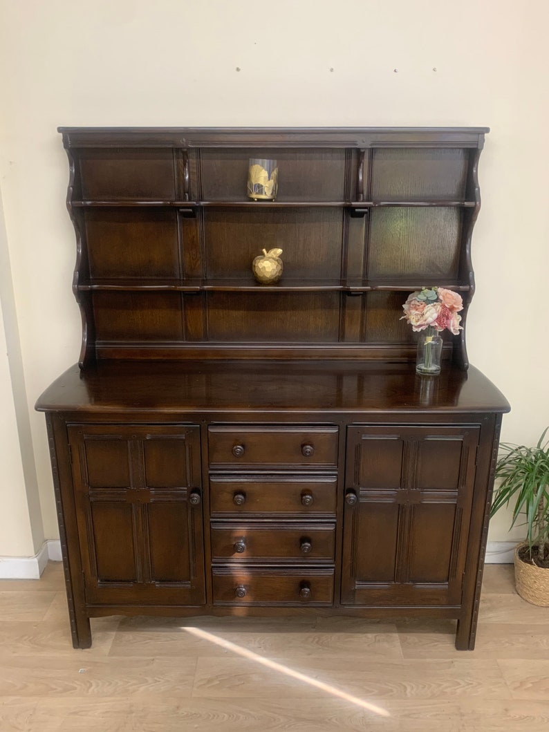 Ercol Welsh Dresser With Shelves Cupboards and Drawers Etsy UK