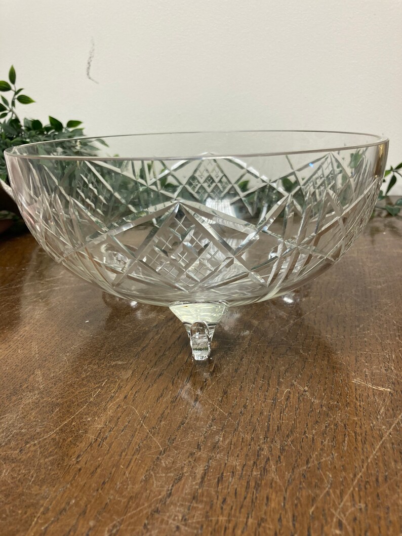 Vintage Cut Glass Bowl Cut Glass Fruit Bowl Etsy