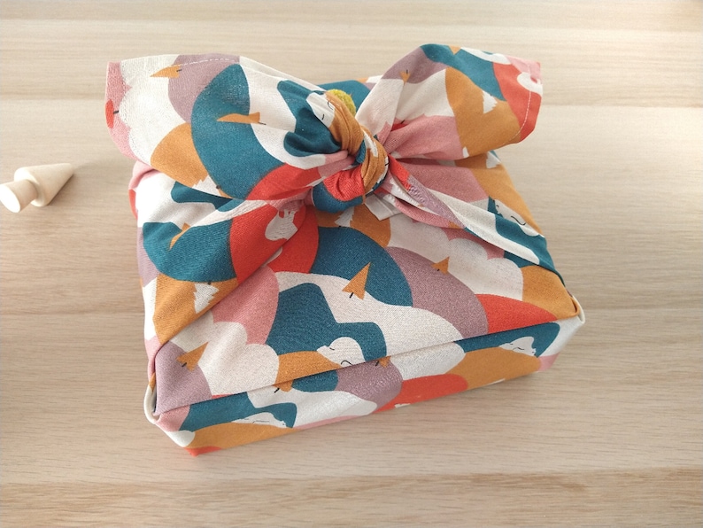 Furoshiki, emballage cadeau réutilisable en tissu image 7