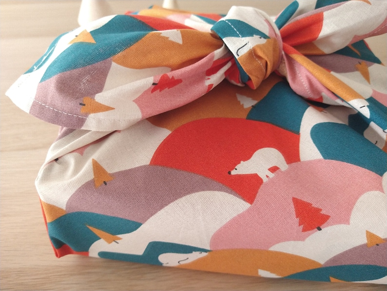 Furoshiki, emballage cadeau réutilisable en tissu image 3