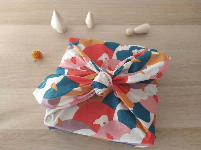 Furoshiki, emballage cadeau réutilisable en tissu image 6