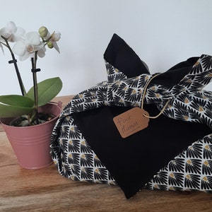 Handmade reversible furoshiki, reusable fabric gift wrapping, eco-friendly