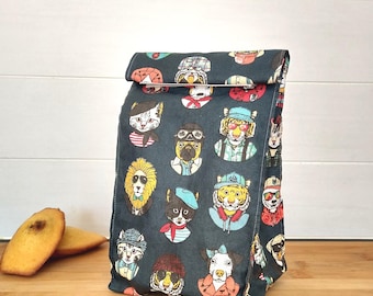 Lunch bag, washable and reusable snack bag, eco-friendly snack bag