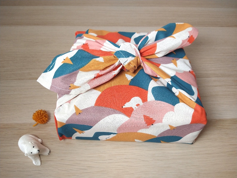 Furoshiki, emballage cadeau réutilisable en tissu image 1