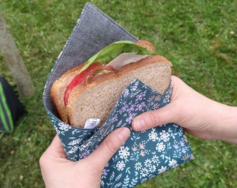 Washable sandwich packaging, sandwich case, floral pattern sandwich pouch