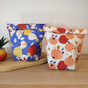 Lunchbag réutilisable, sac repas, sac à goûter lavable en coton enduit
