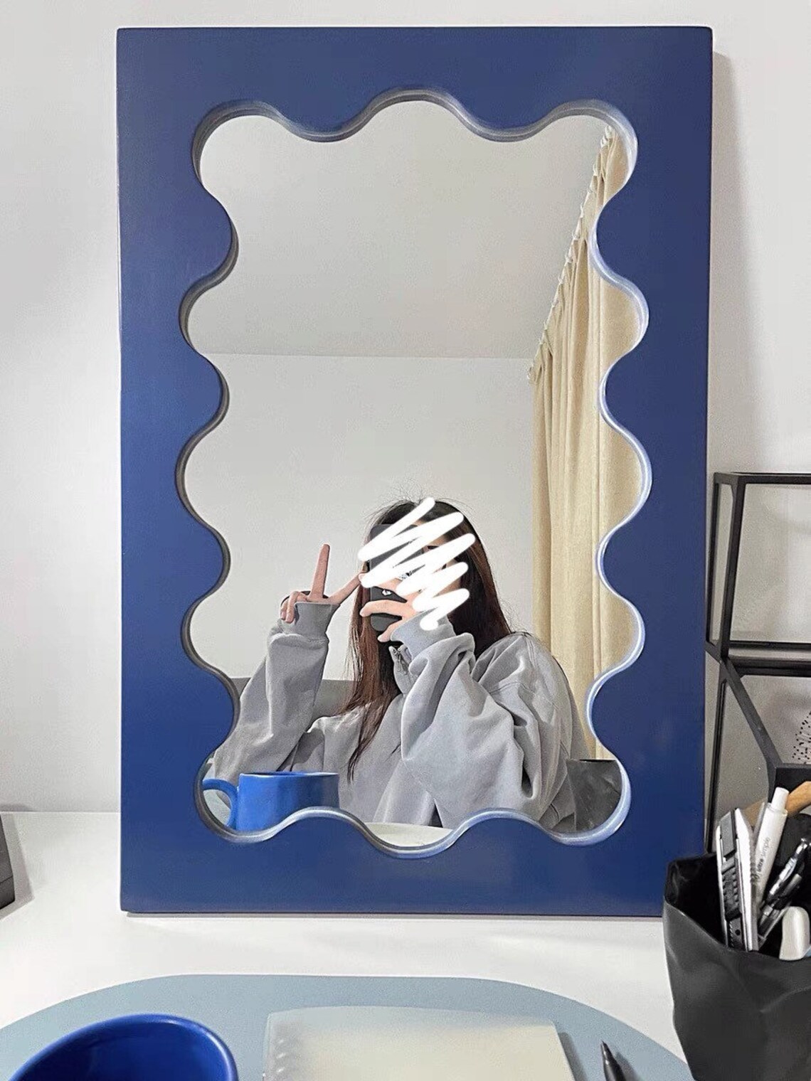Curvy Mirror MNI replica Gustaf Westman Desk Mirror Squiggly Etsy