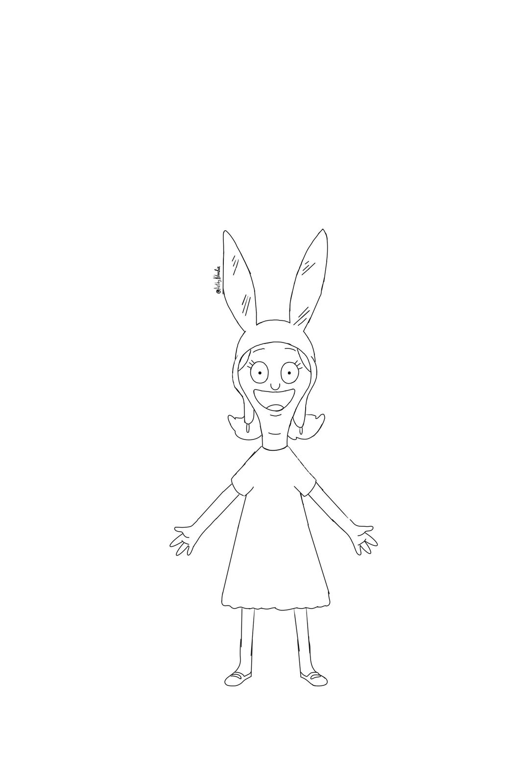 Coloring Page Louise Belcher Etsy