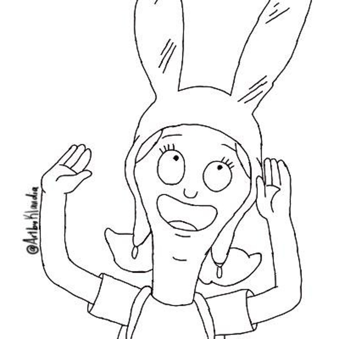Coloring Page Louise Belcher Etsy