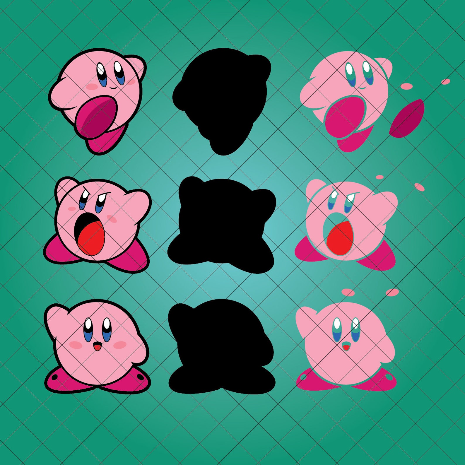 Kirby SVG Grouped svg Layered SVG Cricut Cutting File ai Etsy