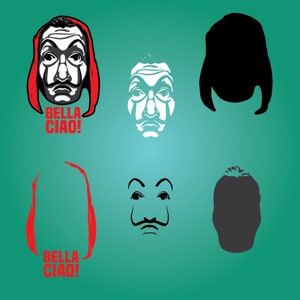 Bella Ciao - La Casa de Papel, Gegroepeerde svg, Gelaagde SVG, Cricut Snijbestand, ai, eps, png gelaagd, Plotter, CNC, Instant Download