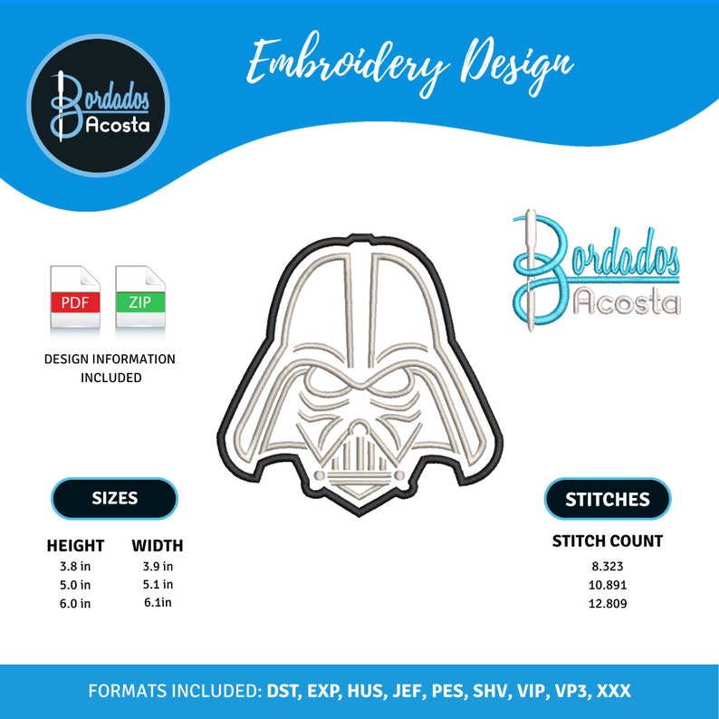 Darth Vader Star Wars APPLIQUE Embroidery Design Instant Etsy