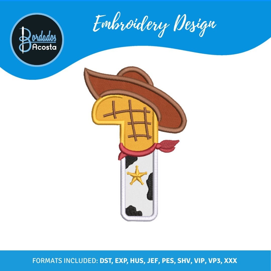 Woody Number One APPLIQUE Embroidery Design Etsy