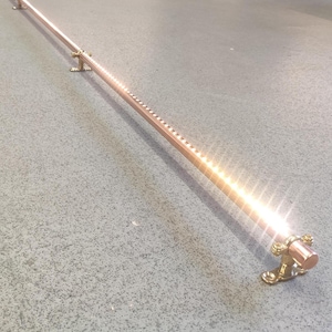 2.4m / 94in Mains Extra Long Copper Lighting Fixture. Custom Length Warm White LEDs with Brass Mounts. Under Counter, Kitchen, Bar Lighting.