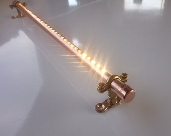 45cm Long Copper Light 12V / Mains. Touch on/off Dimming or Push Switch, Brass mounts. Kitchen, Shelf, Cupboard light, Home, Boat, Campervan