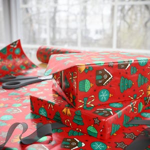 Gingerbread Wrapping Paper, Gingerbread House Theme, Gingerbread Man, Christmas Paper, Holiday Gift Wrap