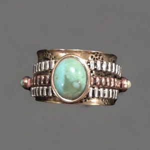 Bague 9 Turquoise Spinner Slide, Cuivre Barse, Or Studio