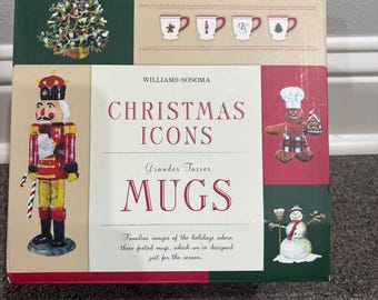 Williams Sonoma Christmas icon Mugs set of 4 2010 New in box