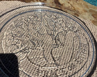 Indiana Glass 13 Inch Round Christmas Serving Platter Peace On Earth Holidays
