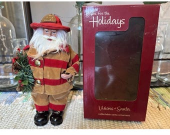 Nuevo hogar para las fiestas navideñas Visiones de Santa Claus Jefe de bomberos Navidad 9.25”