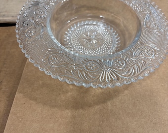 Juego de 4 cuencos de cristal Duncan Miller SANDWICH con borde de brida transparente de 7"