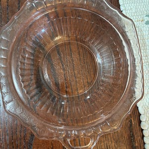 Anchor Hocking Mayfair Open Rose Pink Depression Glass Serving Bowl 1930s vintage