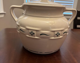 Tarro de galletas Longaberger Woven Traditions Heritage Green con tapa